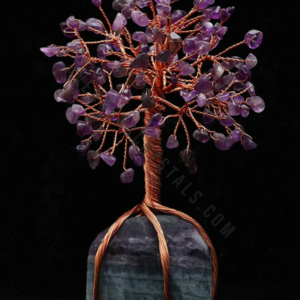 Amethyst Gemstone Chips Tree With Fluorite Base