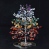 Seven Chakra Crystals Gemstones Tree With Agate Slice Base