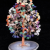 Multi Colour Crystals Gemstone Tree With Agate Slice Base