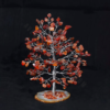 Red Carnelian Gemstone Crystals Tree With Agate Slice