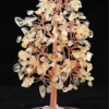 Citrine Gemstone Crystals Chip Tree With Agate Slice Base