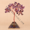 Wholesale Amethyst Stones Chips Tree With Orgonite Pyramid Base