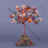 Wholesale Mix Agate Stones Chips Tree With Orgonite Pyramid Base