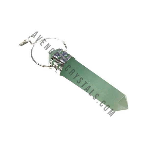 Green aventurine double terminated gemstone pendant