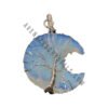 Opalite Crescent Moon Wire Wrapped Pendant