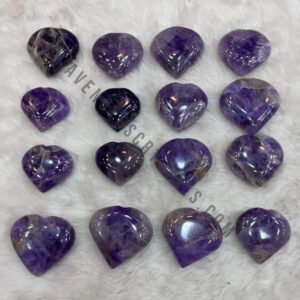 Amethyst Crystal Puffy Hearts