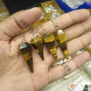 Tiger Eye Gemstone Faceted Pendulum