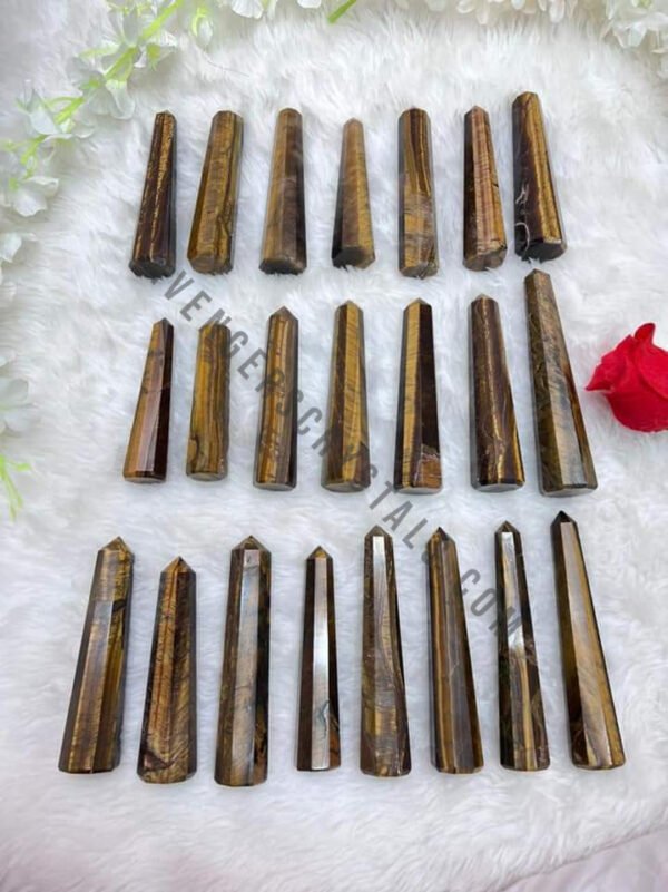 Tiger Eye Large Obelisk Points