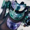 Multi Fluorite Crystal Large Crescent Moon