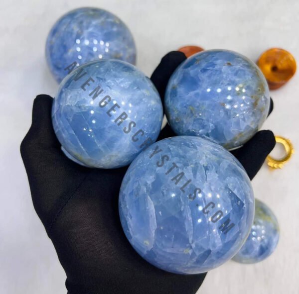 Blue Calcite Gemstone Spheres