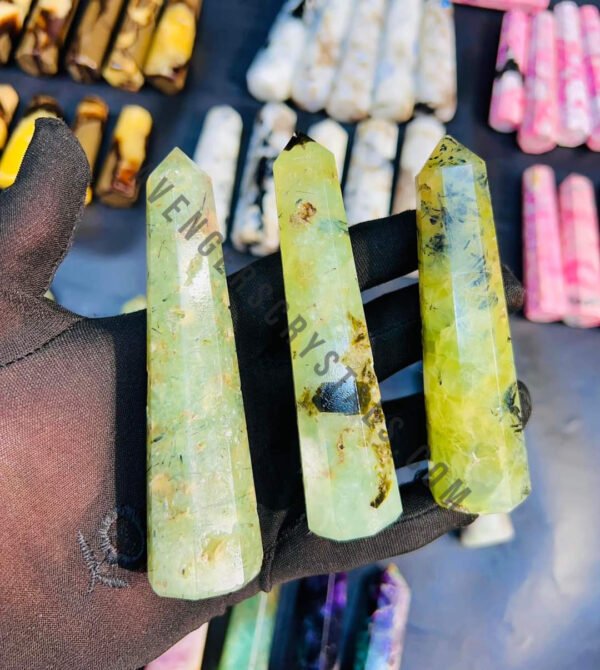 Prehnite Crystal Obelisk Points