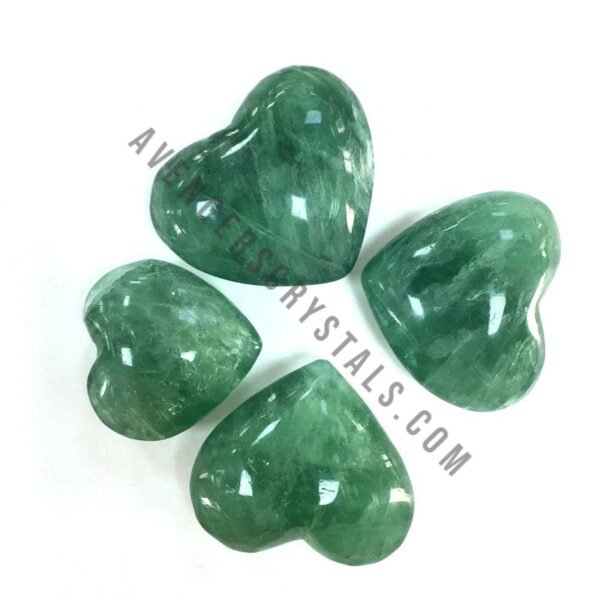 Green Fluorite Crystal Puffy Hearts