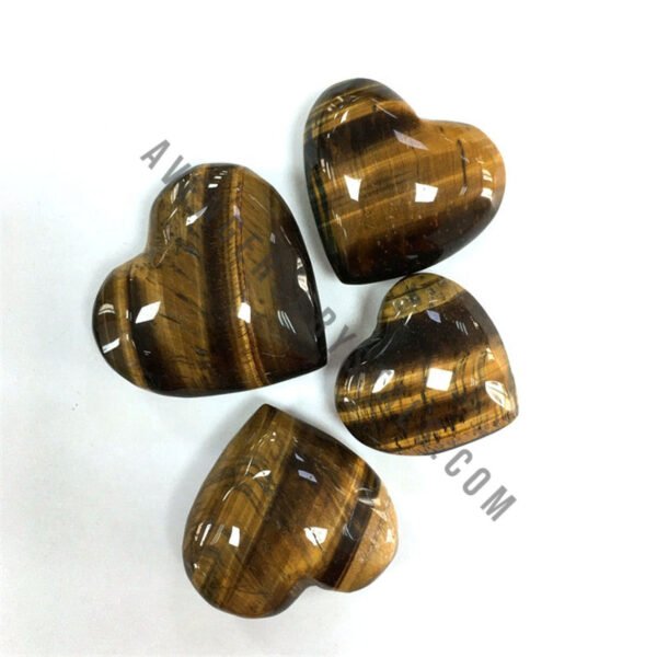 Tiger Eye Puffy Hearts