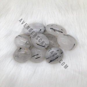 Tourmalinated Quartz Crystal Palm Stones