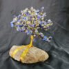 Lapis Lazuli Gemstone Chips Tree With Smokey Quartz Base Golden Wire Wrapped