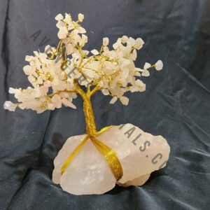 Rose Quartz Gemstone Chips Tree With Rose Quartz Stone Base