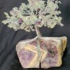 Multi Fluorite Gemstone Chips Tree With Amethyst Stone Base Silver Wire Wrapped