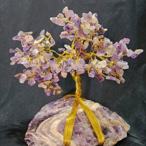 Amethyst Gemstone Chips Tree With Amethyst Stone Base