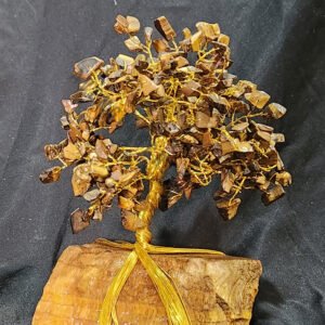 Tiger Eye Gemstone Chips Tree With Tiger Eye Base Stone