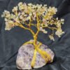 Multi Fluorite Gemstone Chips Tree With Amethyst Stone Base