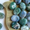 Moss Agate Crystal Palm Stones