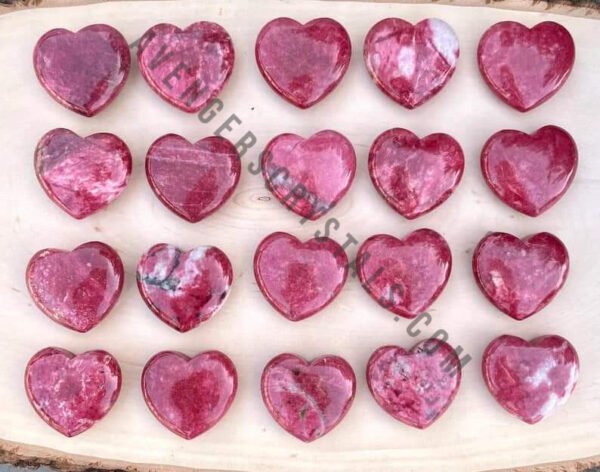 Thulite Gemstone Puffy Hearts