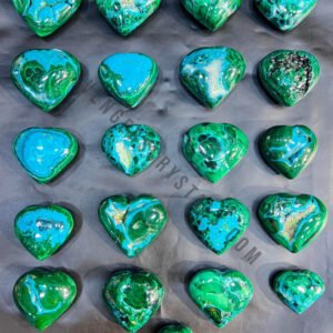 Malachite Chrysocolla Crystal Puffy Hearts