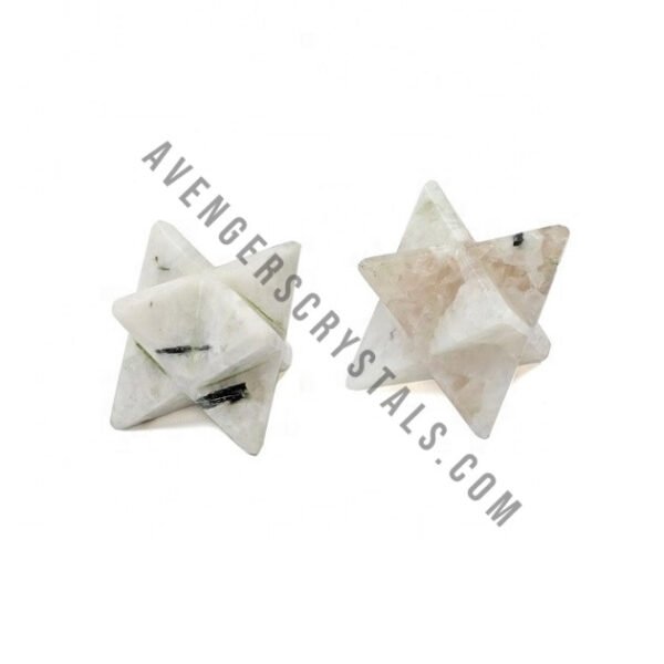 Rainbow Moonstone Crystal Small Merkaba Stars