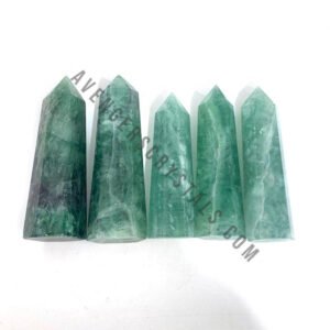 Green Fluorite Gemstone Obelisk Points