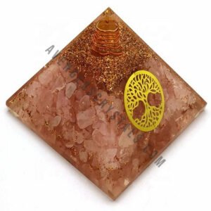 Rose Quartz Tree of Life Orgonite Pyramid