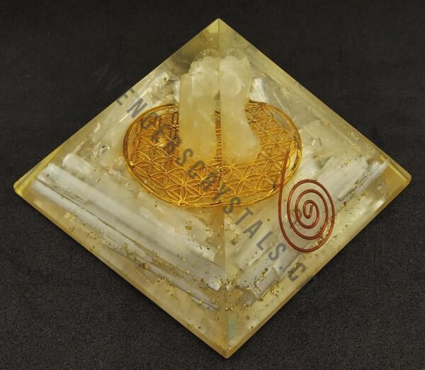 Selenite Angel Orgonite Pyramid