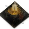 Black Tourmaline Flower of Life Angel Orgonite Pyramid