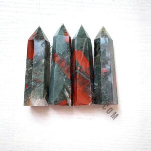 African Blood Stone Gemstone Obelisk Points