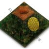 Green Jade Flower of Life Orgonite Pyramid