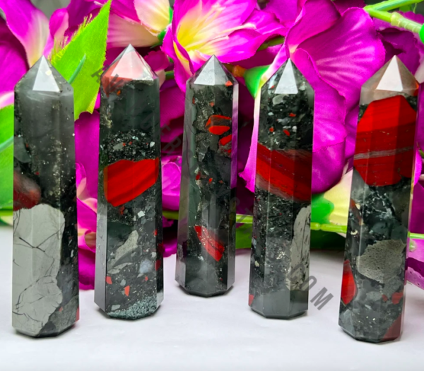 African Blood Stone Crystal Obelisk Point