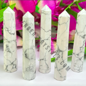 White Hawlite Crystal Obelisk Point