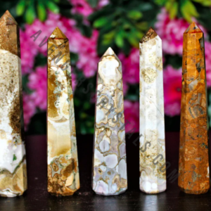 King Cobra Jasper Gemstone Obelisk Points