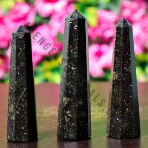 Larvakite Gemstone Obelisk Points