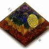 Seven Chakra Flower of Life Orgone Pyramid