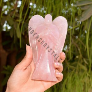 Rose Quartz Gemstone Large Angel