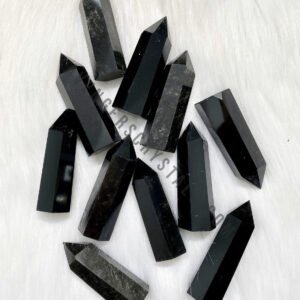 Black Obsidian Gemstone Obelisk Points