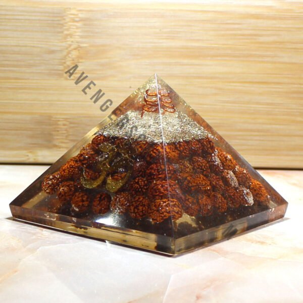 Rudraksh OM Orgonite Pyramid