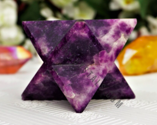 Lepidolite Crystal Merkaba Star