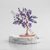 Lapis Lazuli Gemstone Chips Tree With Agate Slice Base