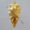 Gold Rimmed Small Arrowhead Pendant