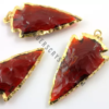 Red Glass Gold Rimmed Pendants