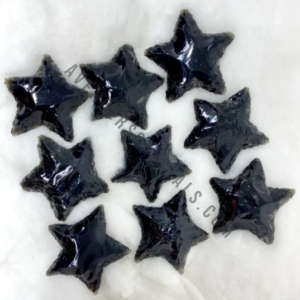 Black Obsidian Star Shape Arrowheads