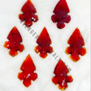 Red Glass Cross Shape Arrowheads