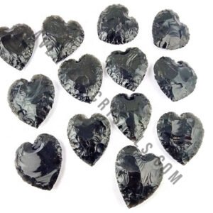 Black Obsidian Heart Shape Arrowheads