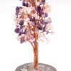 Rose Quartz Amethyst Gemstone Chips Tree With Agate Slice Base